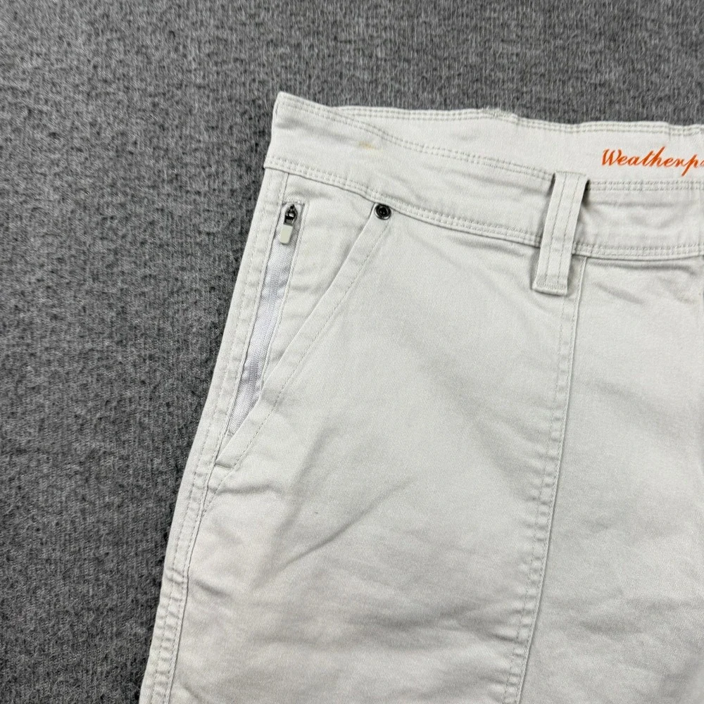 Weatherproof Vintage Men's Utility Cargo Shorts 38 Beige Cotton Spandex Stretch‎